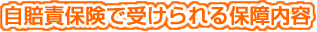 自賠責保険で受けられる保障内容