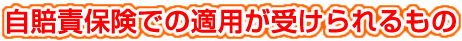 自賠責保険での適用が受けられるもの