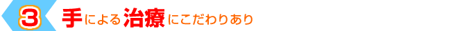 ３「手による治療にこだわりあり」